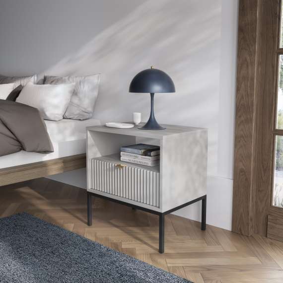 Nattbord Nova 54x56 cm - Grå matt - Spiler