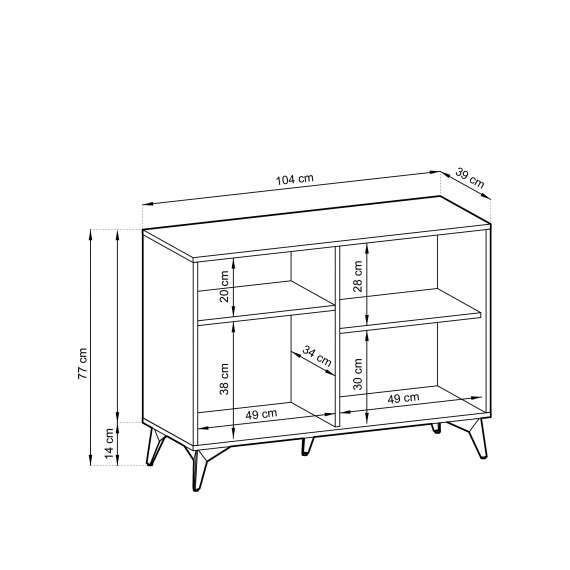 Skjenk Diamea 104x77 cm - Svart - Trelook
