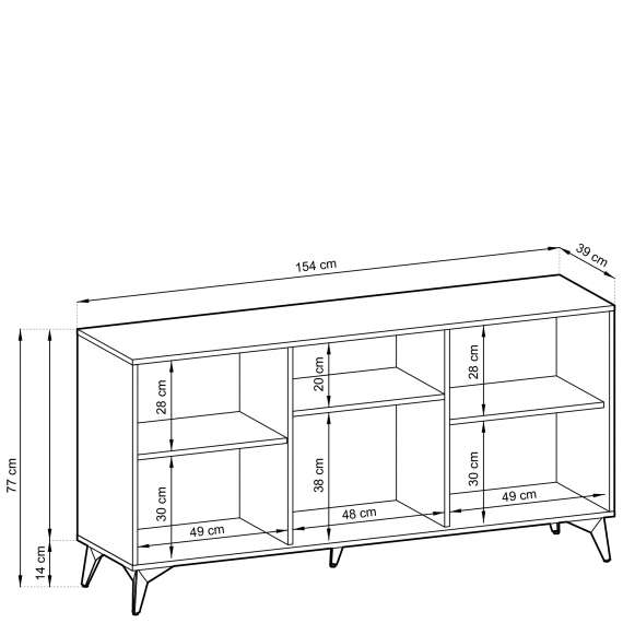 Skjenk Diamea 154x77 cm - Svart - Trelook