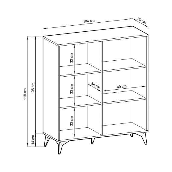 Skjenk Diamea 104x119 cm - Svart - Trelook