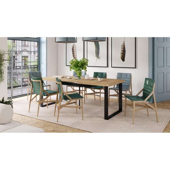 Spisebord Avari 120-270 cm - eik craft - metallben