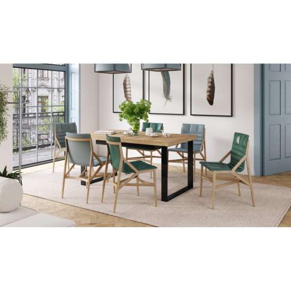 Spisebord Avari 120-270 cm - eik craft - metallben