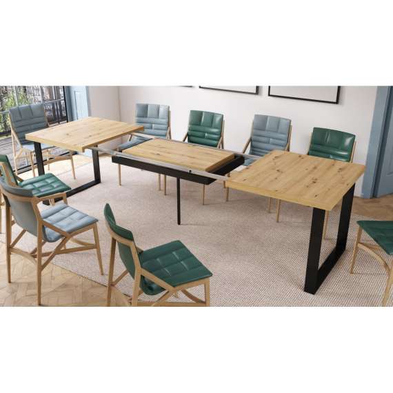 Spisebord Avari 120-270 cm - eik artisan - metallben