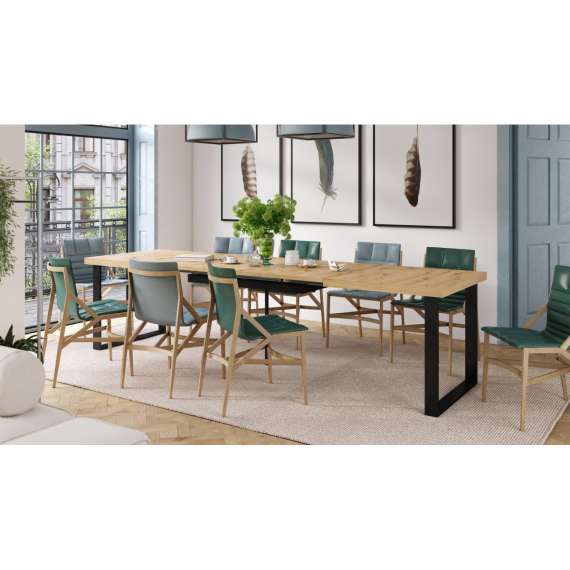 Spisebord Avari 120-270 cm - eik artisan - metallben