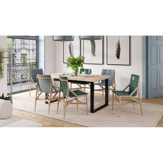 Spisebord Avari 120-270 cm - eik sonoma - metall bein