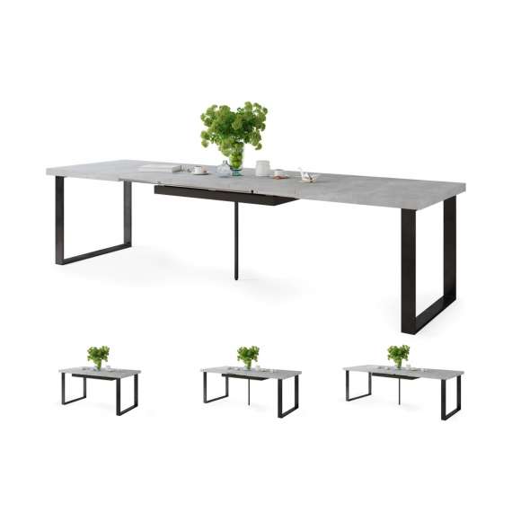 Spisebord Avari 120-270 cm - betong - metall bein