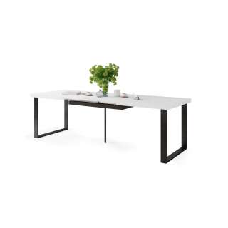 Spisebord Avari 120-270 cm - hvit matt - metall bein