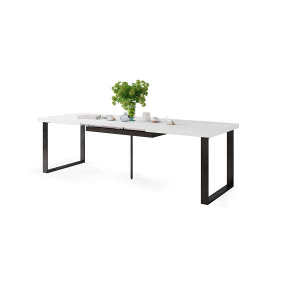 Spisebord Avari 120-270 cm - hvit matt - metall bein