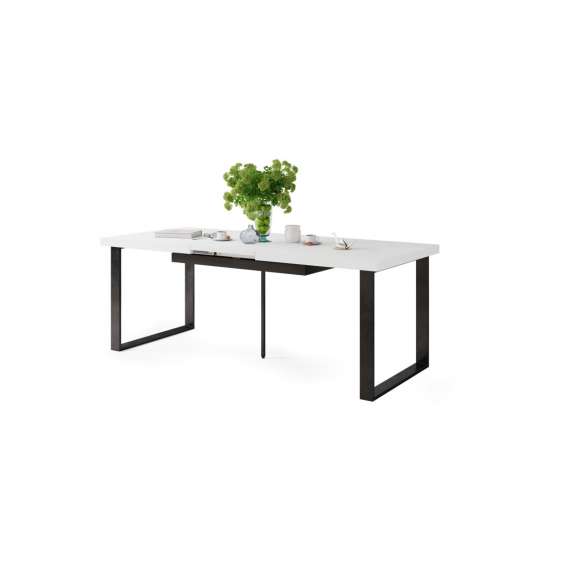 Spisebord Avari 120-270 cm - hvit matt - metall bein