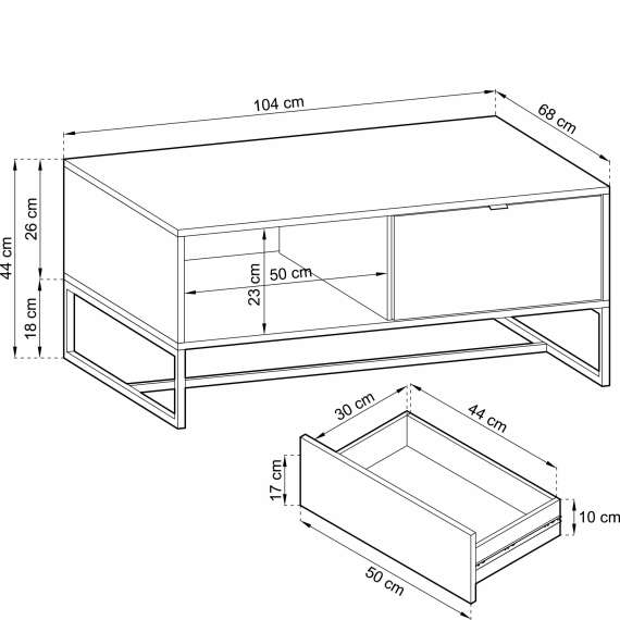 Stuebord Amber 104x44 cm - Trelook