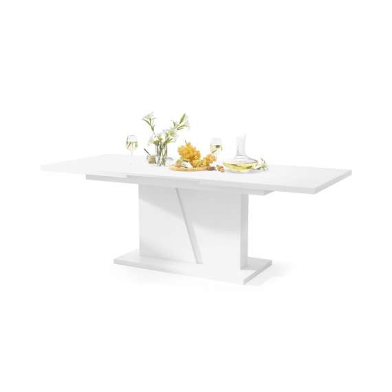 Spisebord Noble 160-218 cm - hvit matt