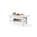 Sofabord Rio 130x55/67 cm - hvit matt - justerbar høyde og bredde