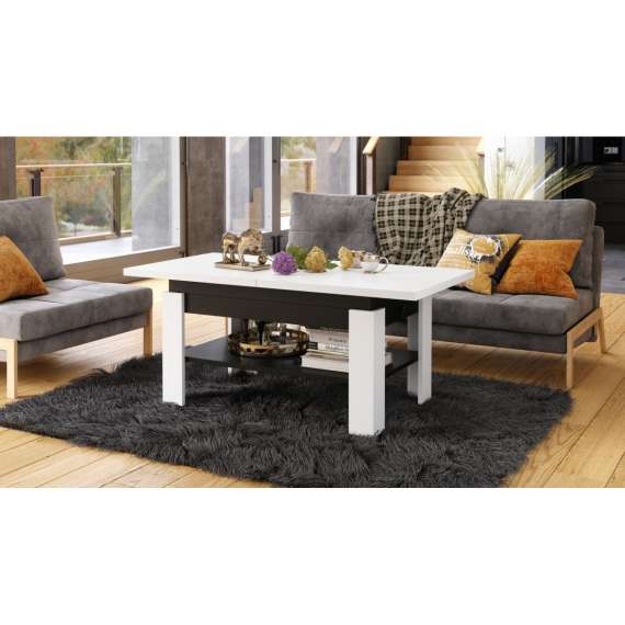 Sofabord Rio 130x55/67 cm - Justerbar høyde og bredde - Justerbart stuebord