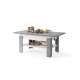 Sofabord Rio 130x55/67 cm - betong - hvit matt - justerbar høyde