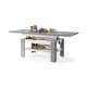 Sofabord Rio 130x55/67 cm - betong - hvit matt - justerbar høyde