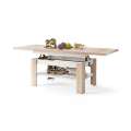 Sofabord Rio 130x55/67 cm - eik sonoma - hvit matt - justerbar høyde