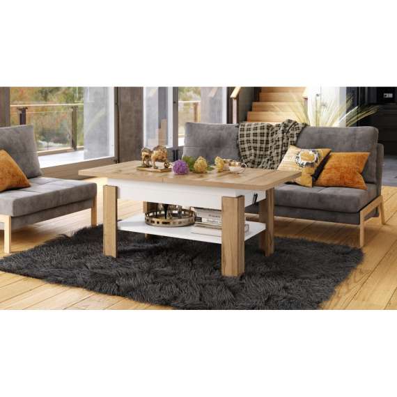 Sofabord Rio 130x55/67 cm - Justerbar høyde - Justerbart stuebord