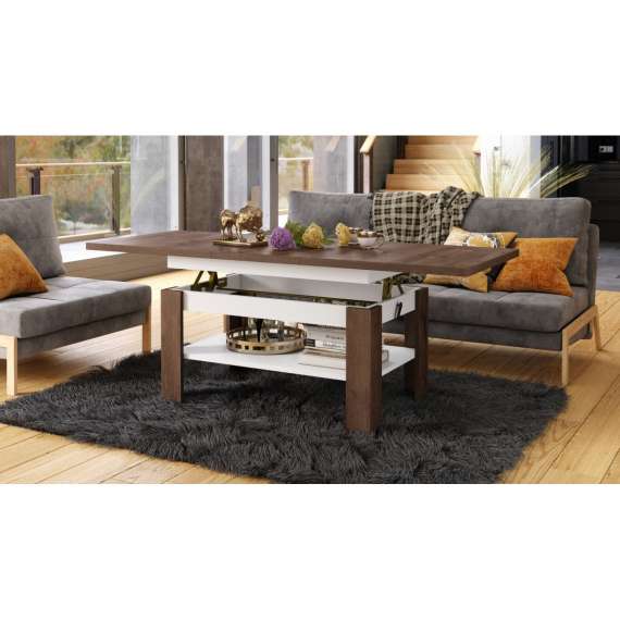 Sofabord Rio130x55/67 cm - Justerbar høyde - Justerbart stuebord