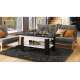 Sofabord Rio130x55/67 cm - svart matt - hvit matt - justerbar høyde