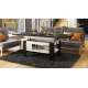 Sofabord Rio130x55/67 cm - svart matt - hvit matt - justerbar høyde