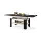 Sofabord Rio130x55/67 cm - svart matt - hvit matt - justerbar høyde