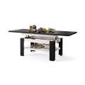 Sofabord Rio130x55/67 cm - svart matt - hvit matt - justerbar høyde