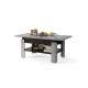 Sofabord Rio 130x55/67 cm - betong - svart matt - justerbar høyde