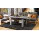 Sofabord Rio 130x55/67 cm - betong - svart matt - justerbar høyde
