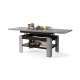 Sofabord Rio 130x55/67 cm - betong - svart matt - justerbar høyde