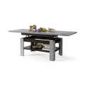 Sofabord Rio 130x55/67 cm - betong - svart matt - justerbar høyde