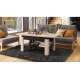 Sofabord Rio 130x55/67 cm - eik sonoma - svart matt - justerbar høyde