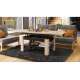 Sofabord Rio 130x55/67 cm - eik sonoma - svart matt - justerbar høyde