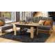 Sofabord Rio 130x55/67 cm - eik artisan - svart matt - justerbar høyde
