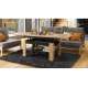 Sofabord Rio 130x55/67 cm - eik artisan - svart matt - justerbar høyde