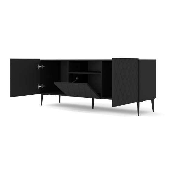 Tv-benk Diuna 145x60 cm - Svart matt/Svart