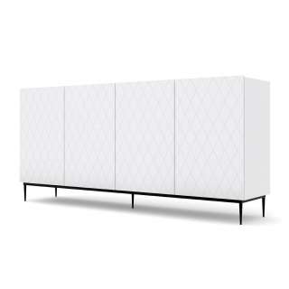 Skjenk Diuna 193x90 cm - Hvit matt/Svart