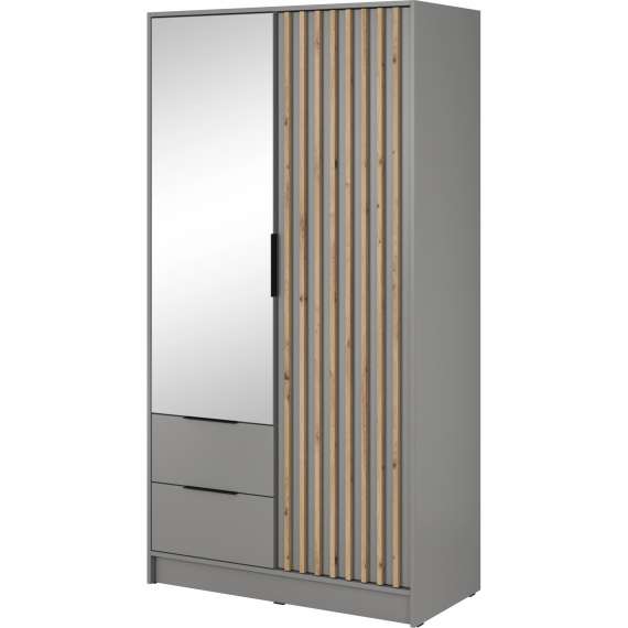 Garderobeskap Nelly 105x200 cm - 2 dører - Speil - Spiler