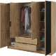 Garderobeskap Nelly 206x200 cm - 4 dører - 2 skuffer - Spiler