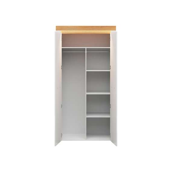 Garderobe Horton 107x205 cm - Hvit høyglans