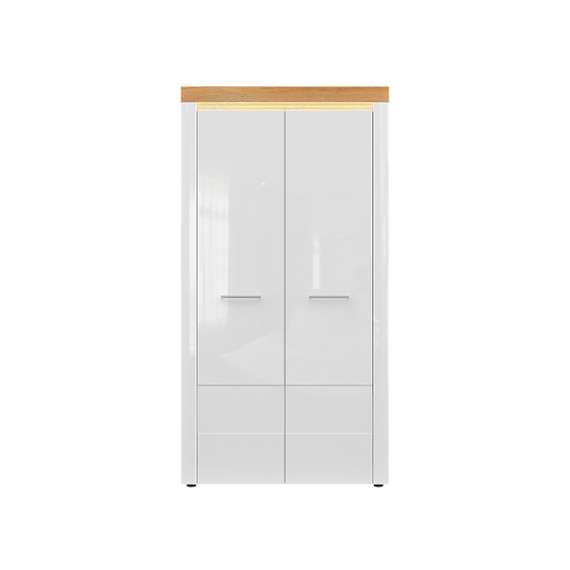 Garderobe Horton 107x205 cm - Hvit høyglans