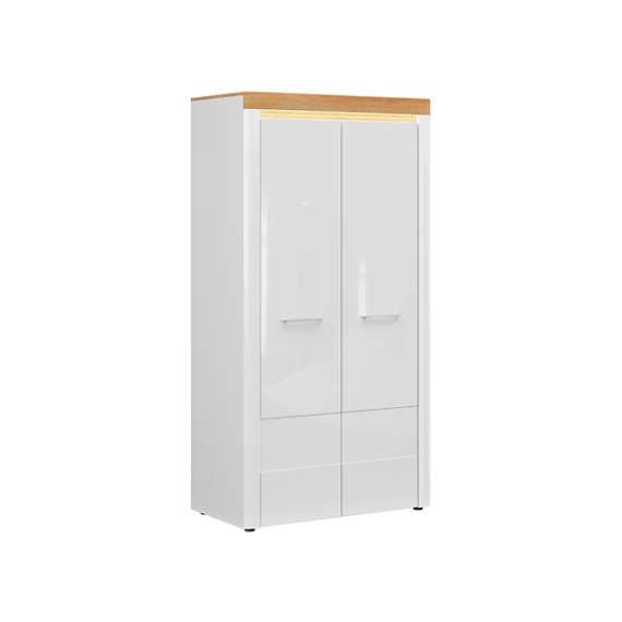 Garderobe Horton 107x205 cm - Hvit høyglans