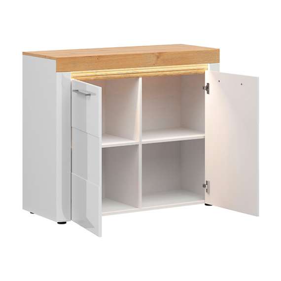 Skap Horton 107x90 cm - Hvit høyglans