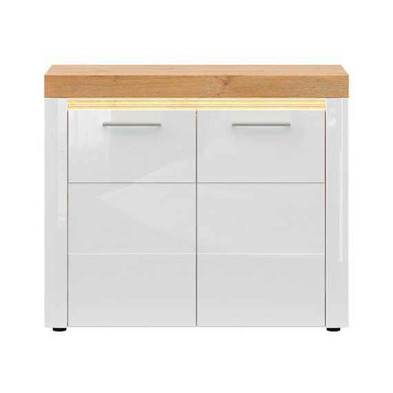 Skap Horton 107x90 cm - Hvit høyglans