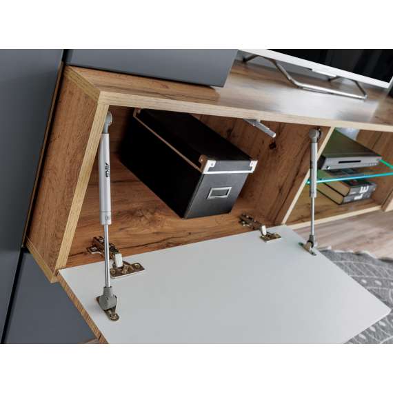 Seksjon / mediamøbler TRY - antrasit - eik wotan -  210 cm