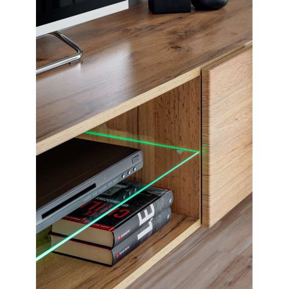 Seksjon / mediamøbler TRY - antrasit - eik wotan -  210 cm