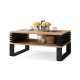 Sofabord Gokke 90x60 cm - eik craft - svart matt