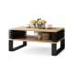Sofabord Gokke 90x60 cm - eik artisan - svart matt