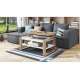 Sofabord Alvin 110x65 cm - eik wotan - hvit matt