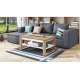Sofabord Alvin 110x65 cm - eik wotan - hvit matt