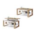 Sofabord Alvin 110x65 cm - eik wotan - hvit matt